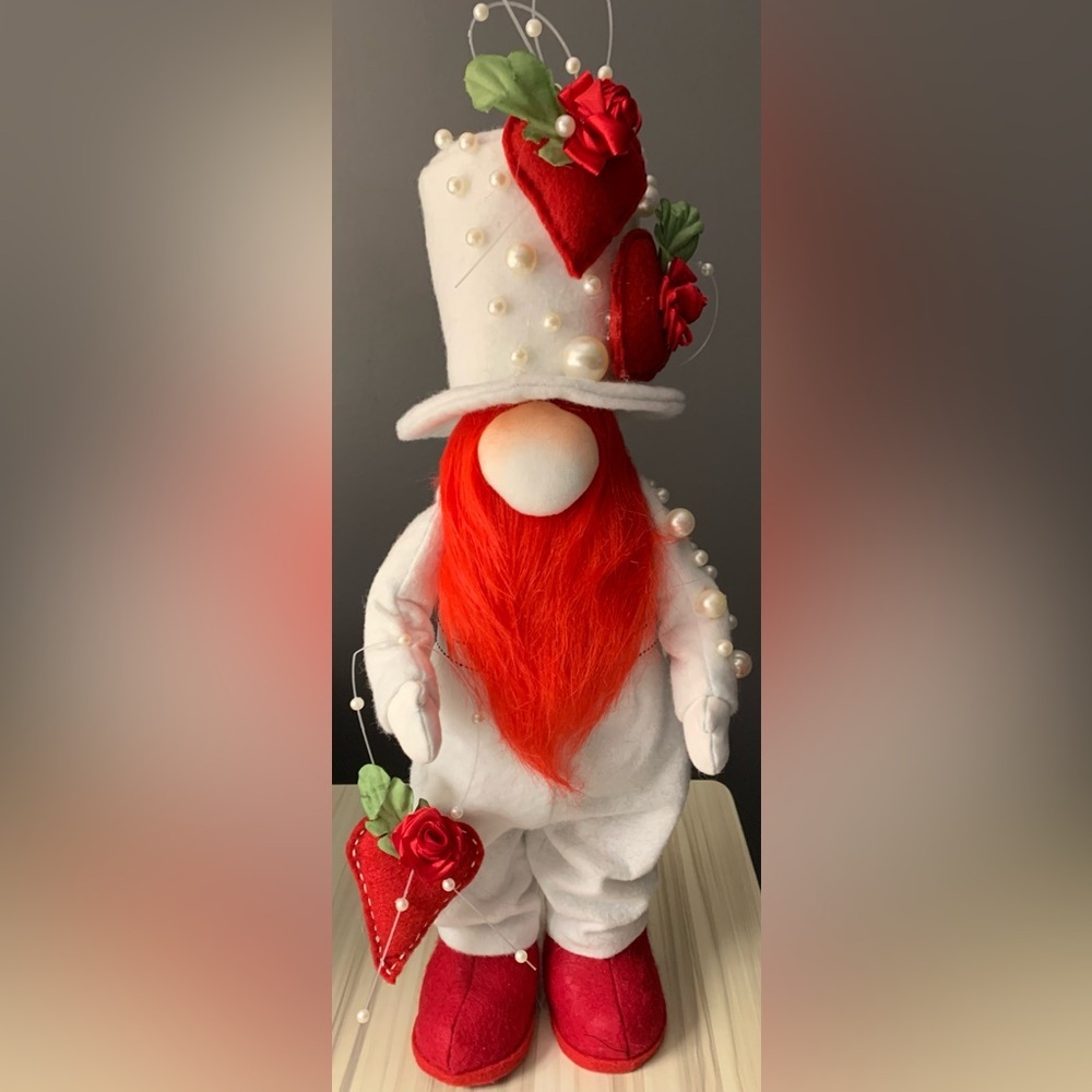 Handmade Valentine Scandinavian Gnome Plush Tomte | Premium Holiday Decor